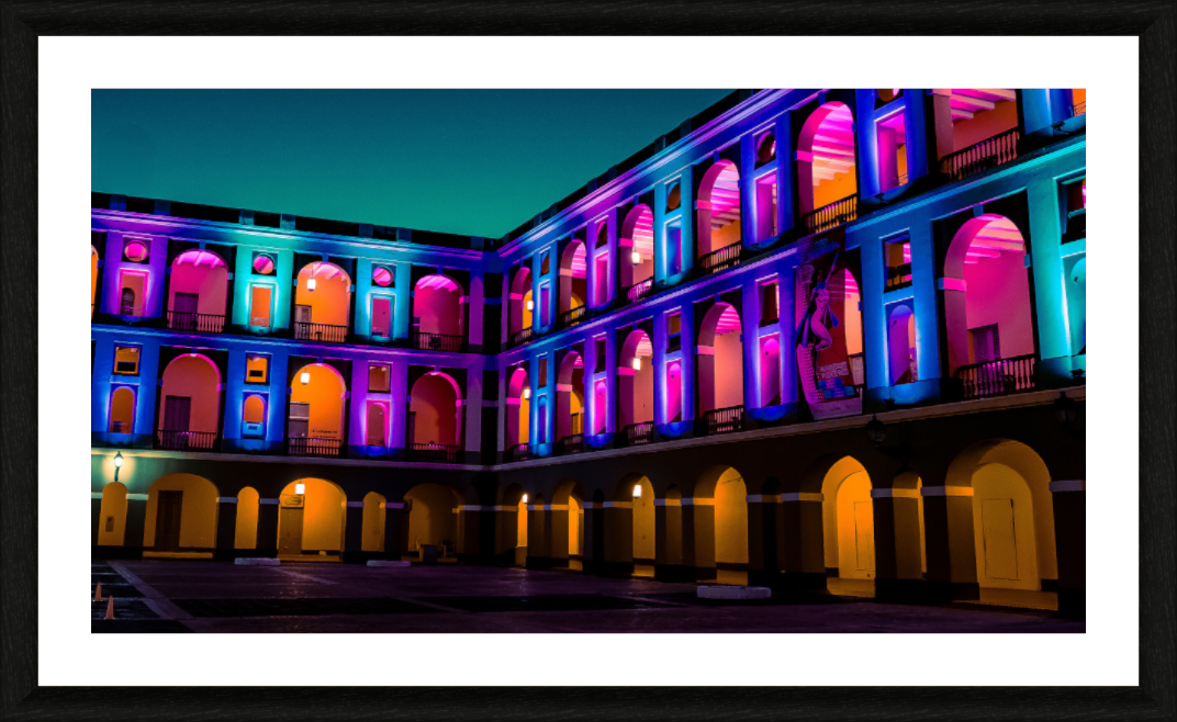 Electric Nights | San Juan Puerto Rico Courtyard Wall Art Print