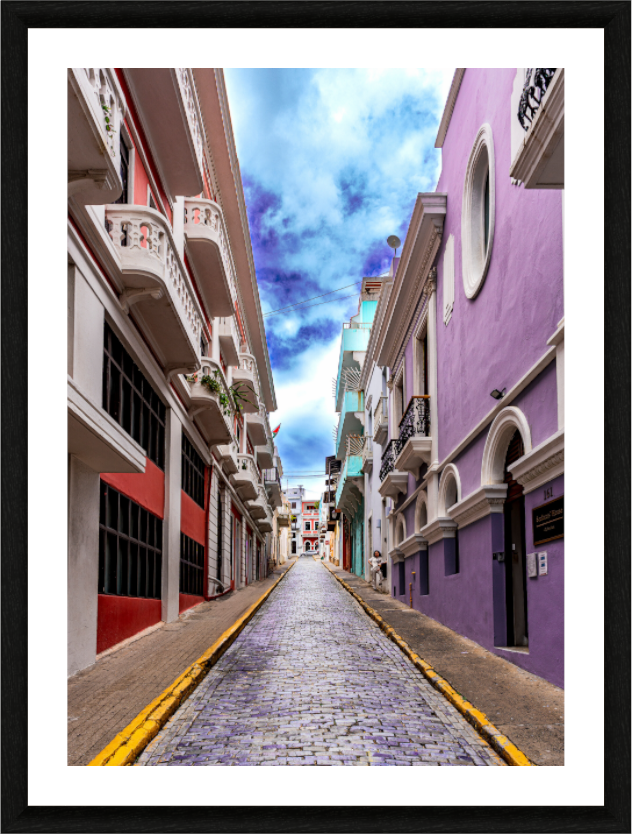 Colorful Ascent | Vibrant Cobblestone Street in Old San Juan, Puerto Rico