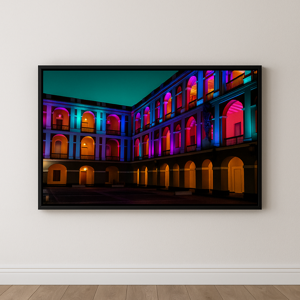 Electric Nights | San Juan Puerto Rico Courtyard Wall Art Print