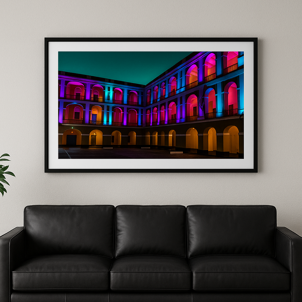 Electric Nights | San Juan Puerto Rico Courtyard Wall Art Print