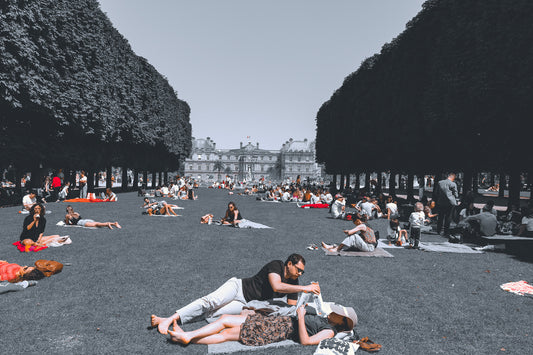 Idle Hours at Luxembourg - Paris Garden Photography Print