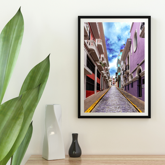 Colorful Ascent | Vibrant Cobblestone Street in Old San Juan, Puerto Rico