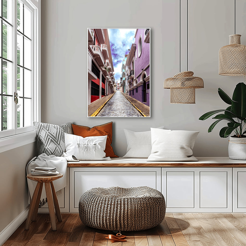Colorful Ascent | Vibrant Cobblestone Street in Old San Juan, Puerto Rico