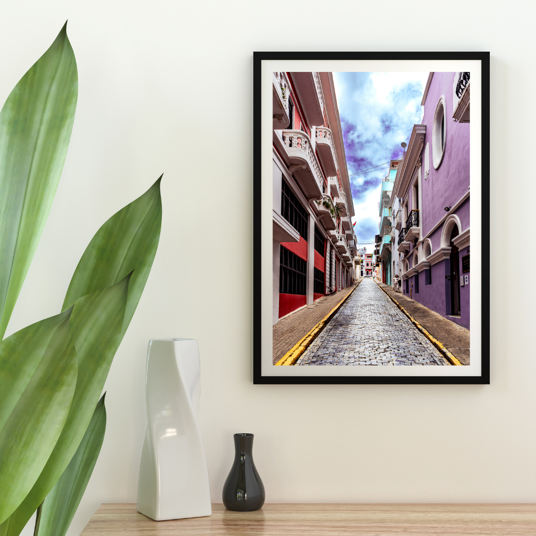 Colorful Ascent | Vibrant Cobblestone Street in Old San Juan, Puerto Rico