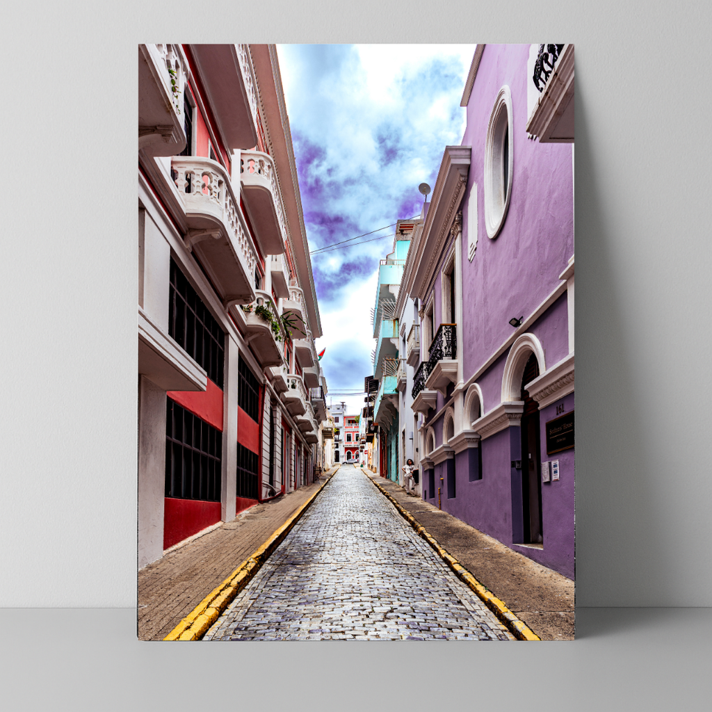 Colorful Ascent | Vibrant Cobblestone Street in Old San Juan, Puerto Rico