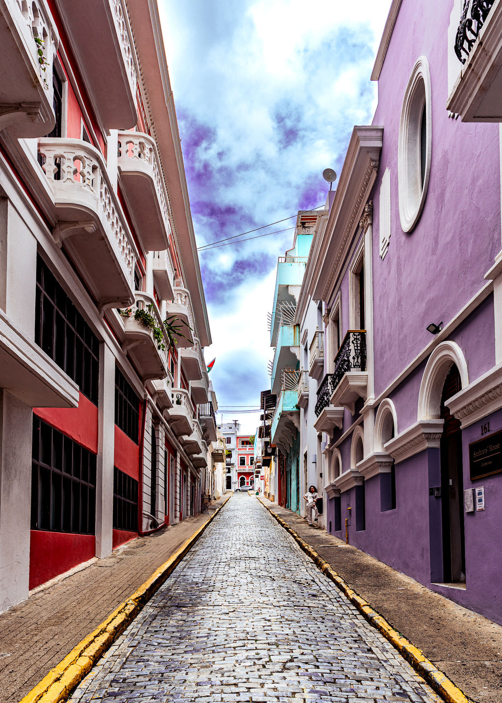 Colorful Ascent | Vibrant Cobblestone Street in Old San Juan, Puerto Rico