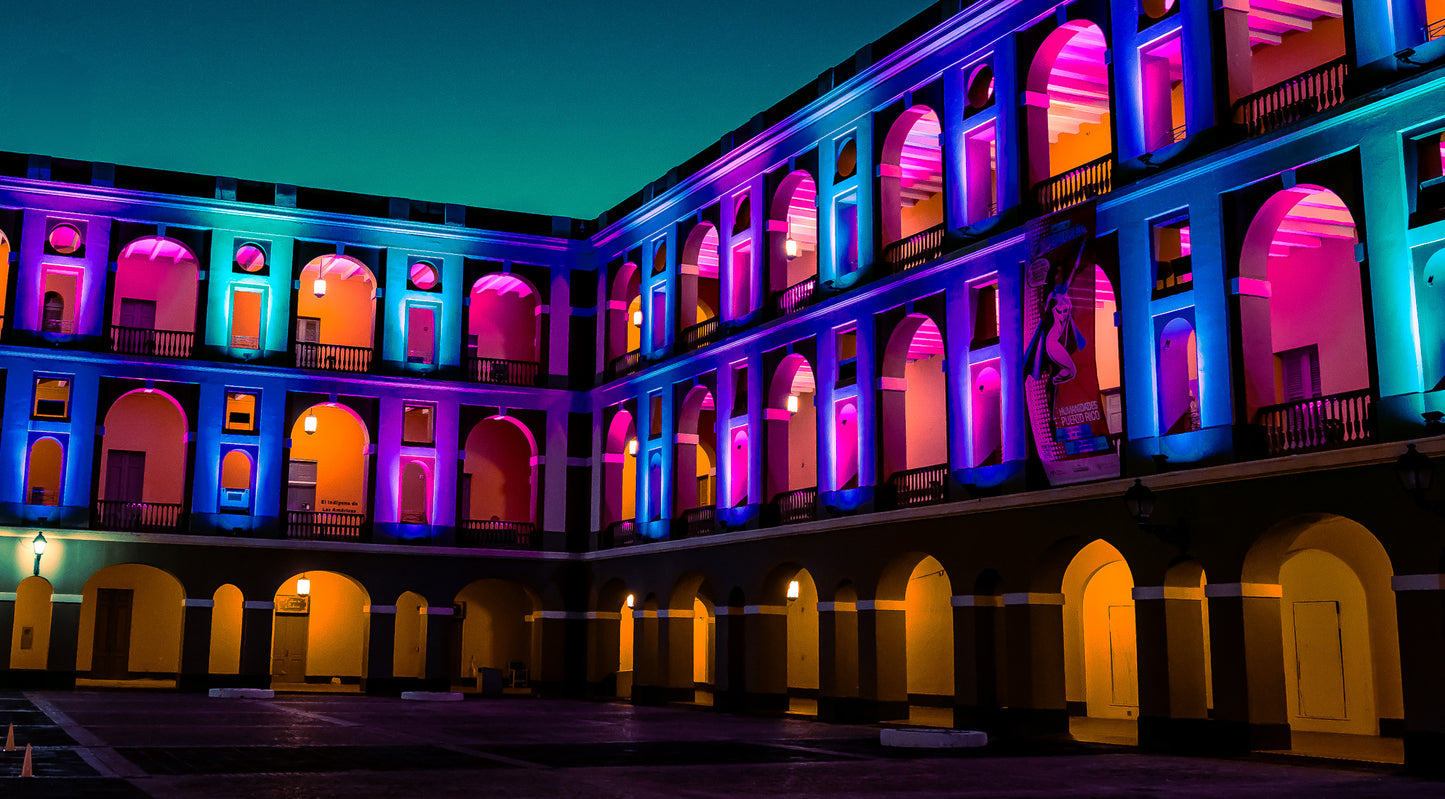 Electric Nights | San Juan Puerto Rico Courtyard Wall Art Print
