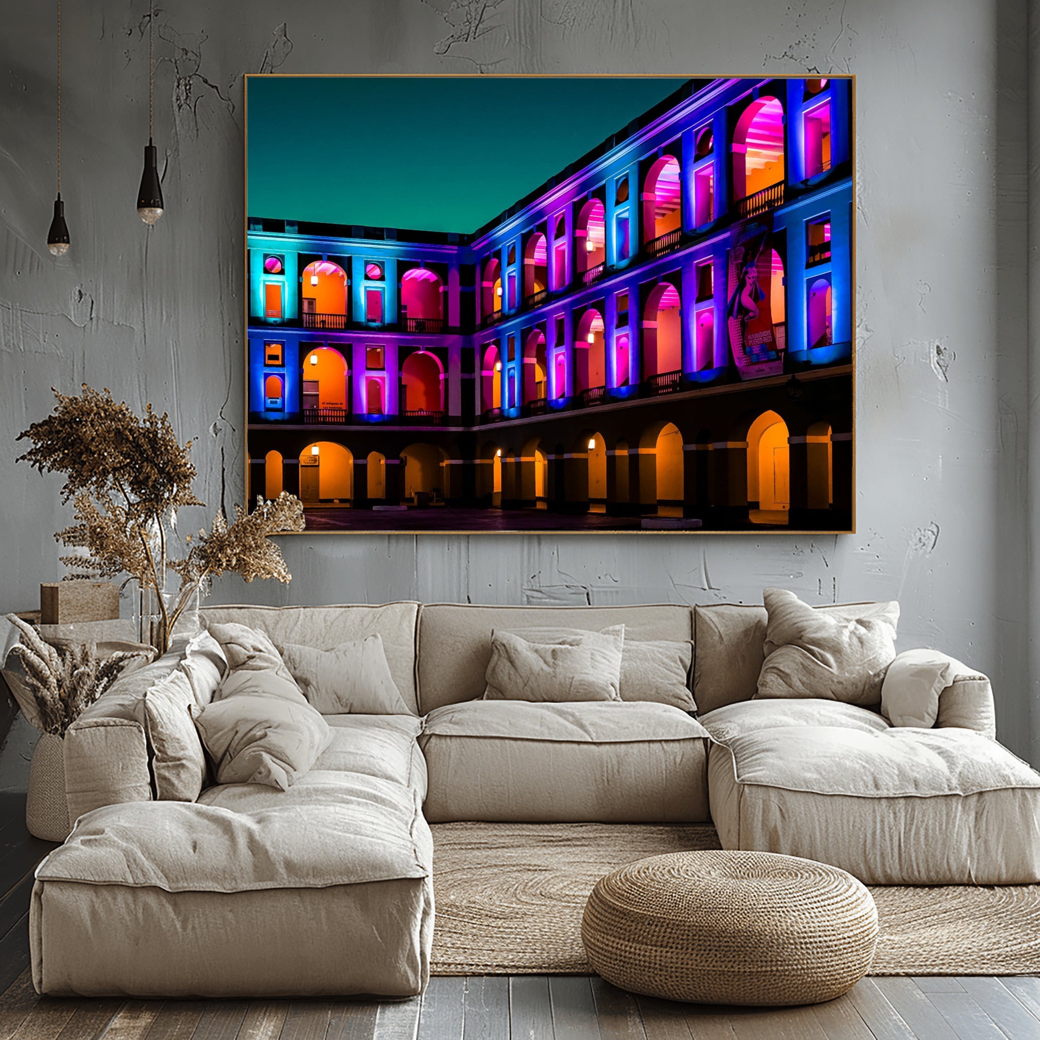 Electric Nights | San Juan Puerto Rico Courtyard Wall Art Print