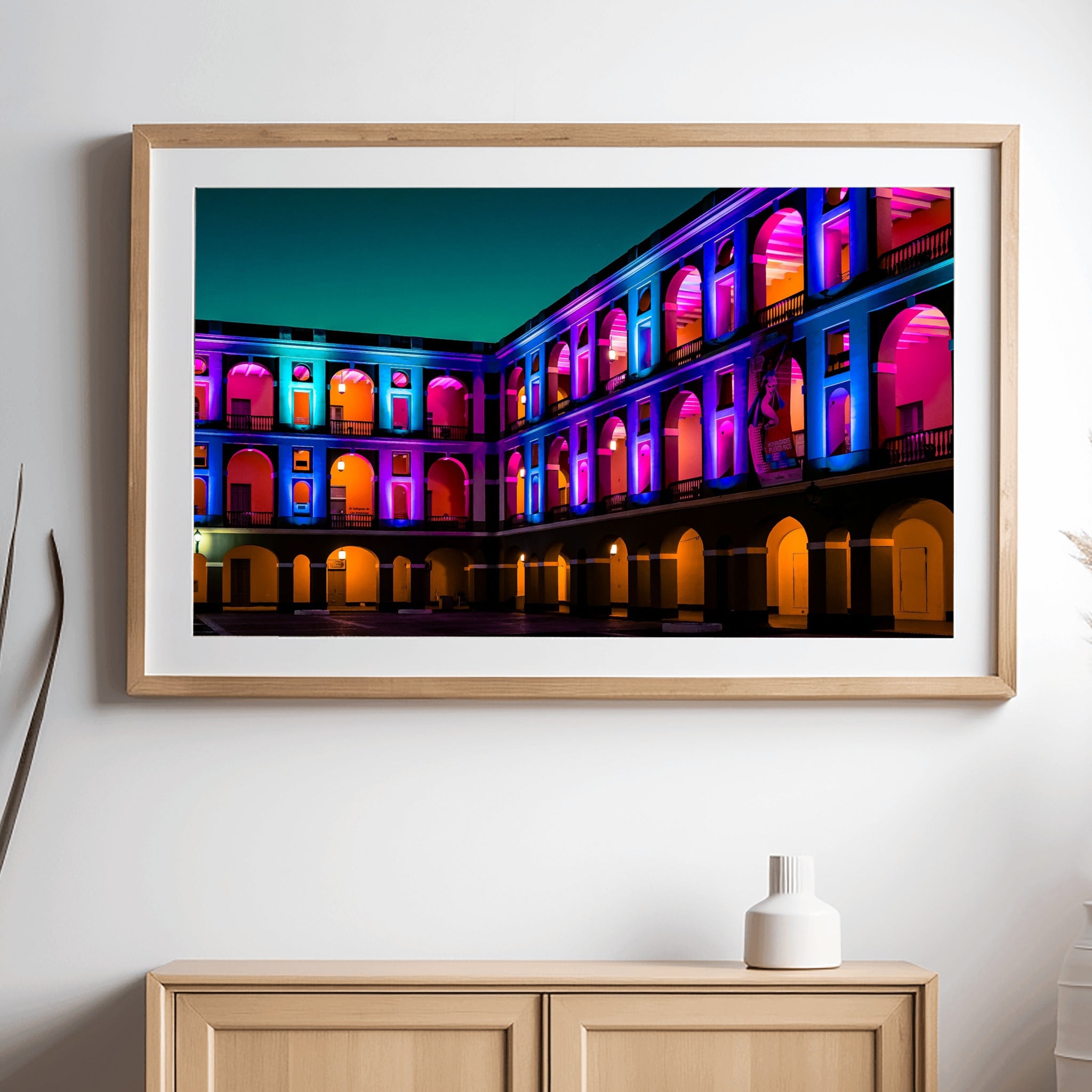 Electric Nights | San Juan Puerto Rico Courtyard Wall Art Print