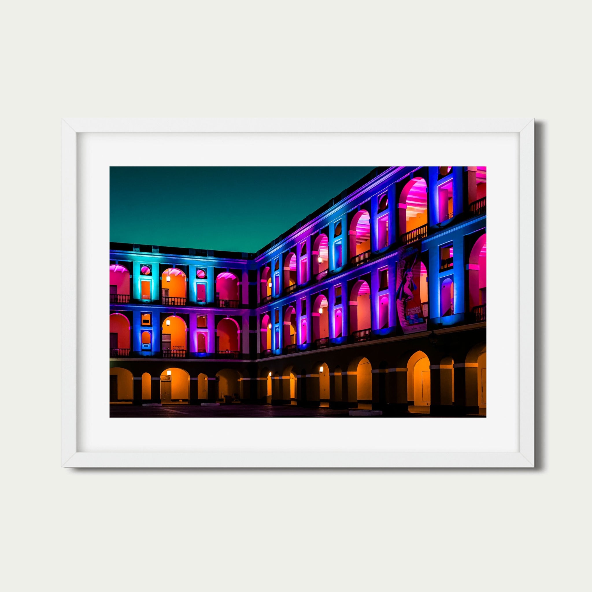 Electric Nights | San Juan Puerto Rico Courtyard Wall Art Print