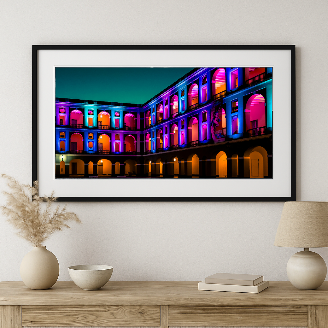 Electric Nights | San Juan Puerto Rico Courtyard Wall Art Print