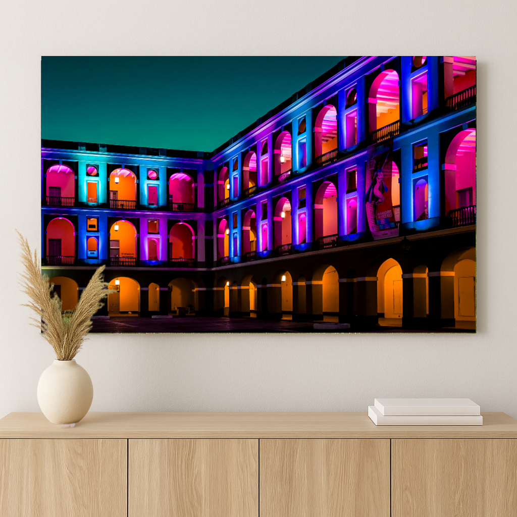 Electric Nights | San Juan Puerto Rico Courtyard Wall Art Print