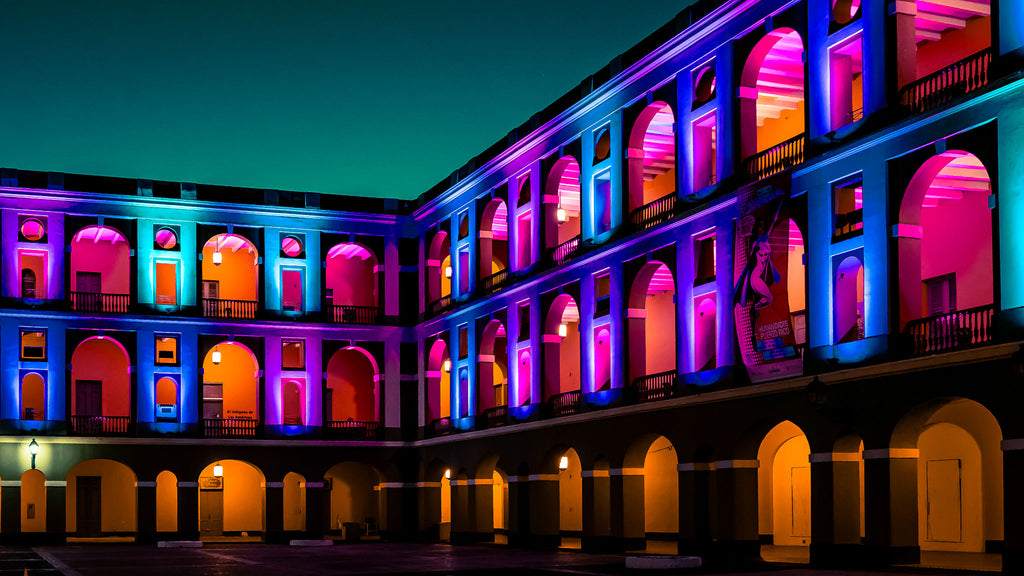 Electric Nights | San Juan Puerto Rico Courtyard Wall Art Print