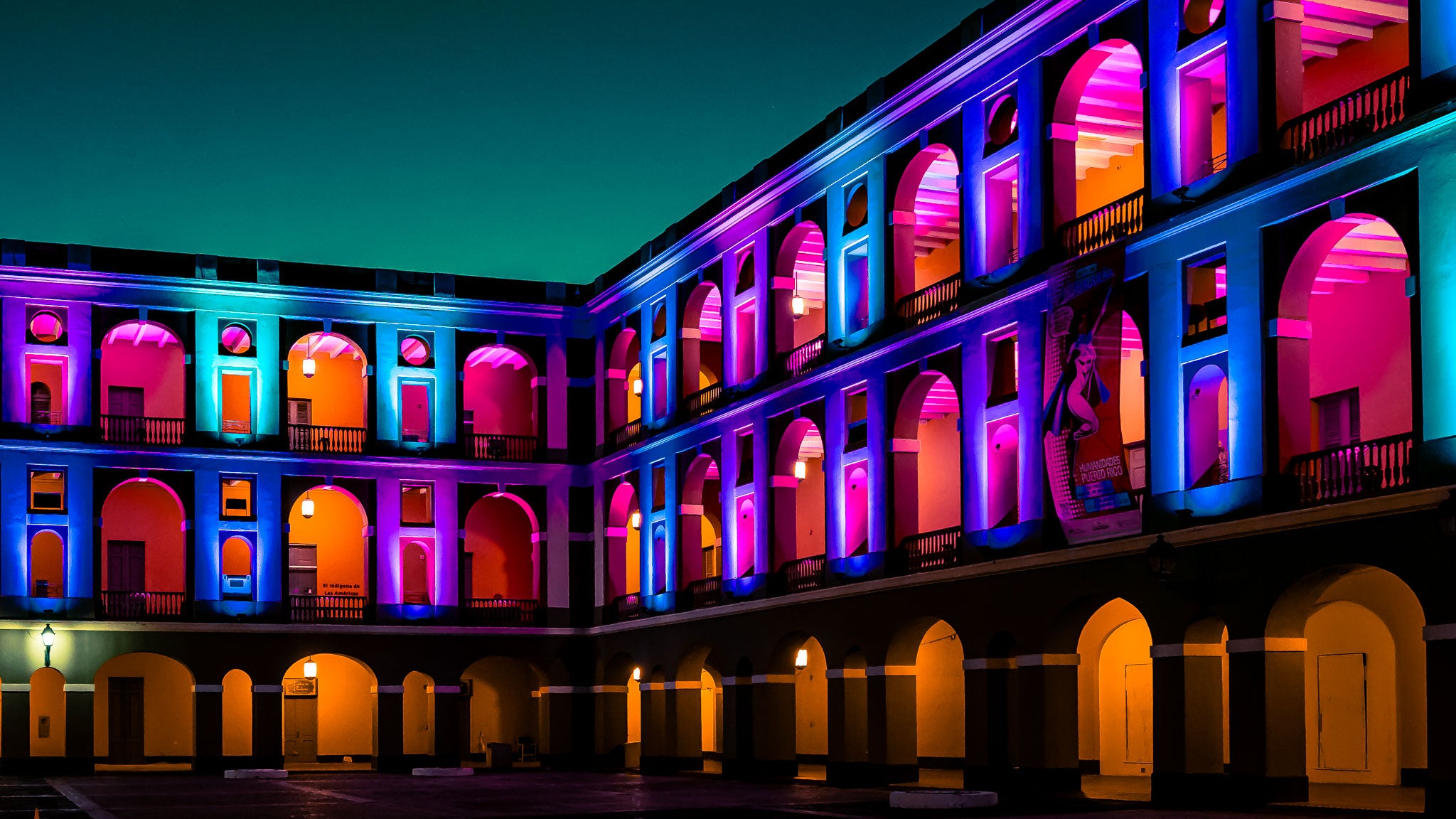 Electric Nights | San Juan Puerto Rico Courtyard Wall Art Print