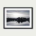 Flight Over Île de la Cité - Black and White Paris Photography Print