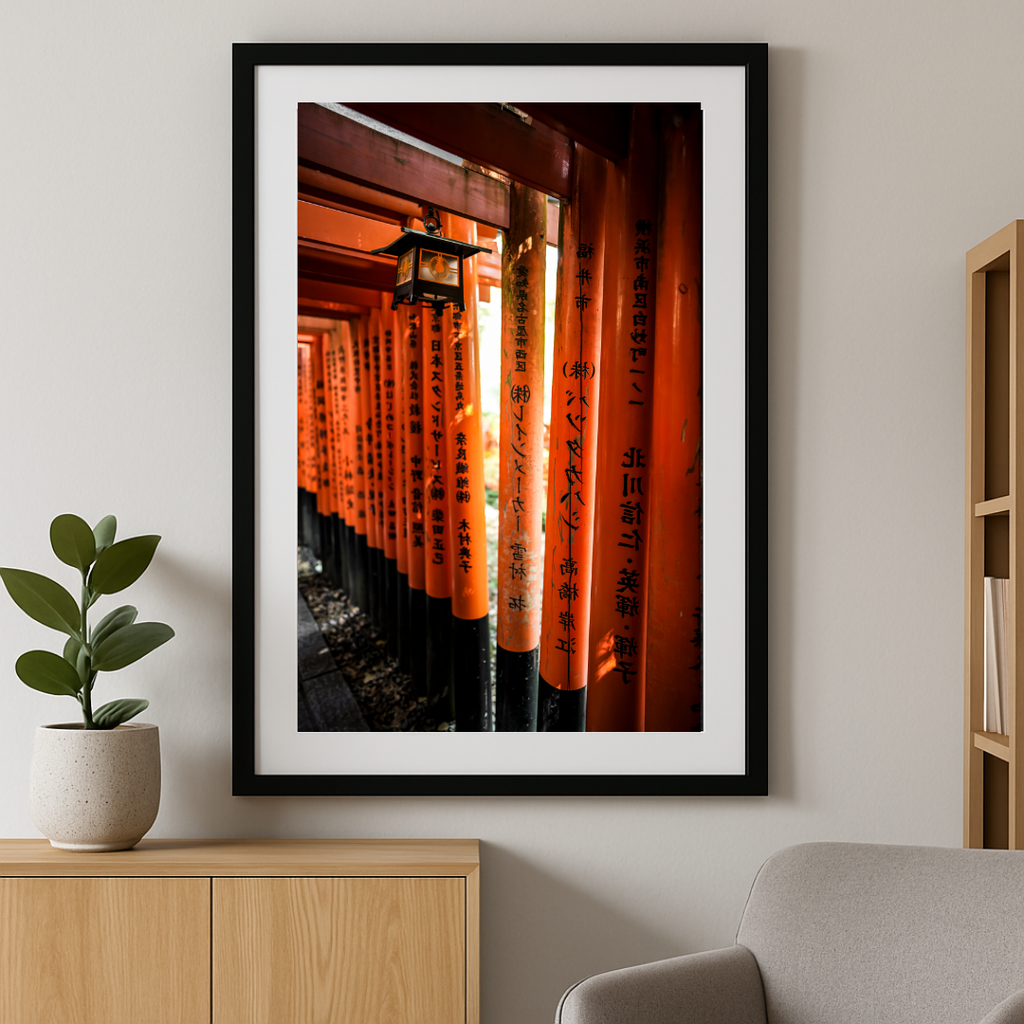 Fushimi Inari Shrine Lantern – Kyoto Torii Gate Photography Print | Japanese Wall Art