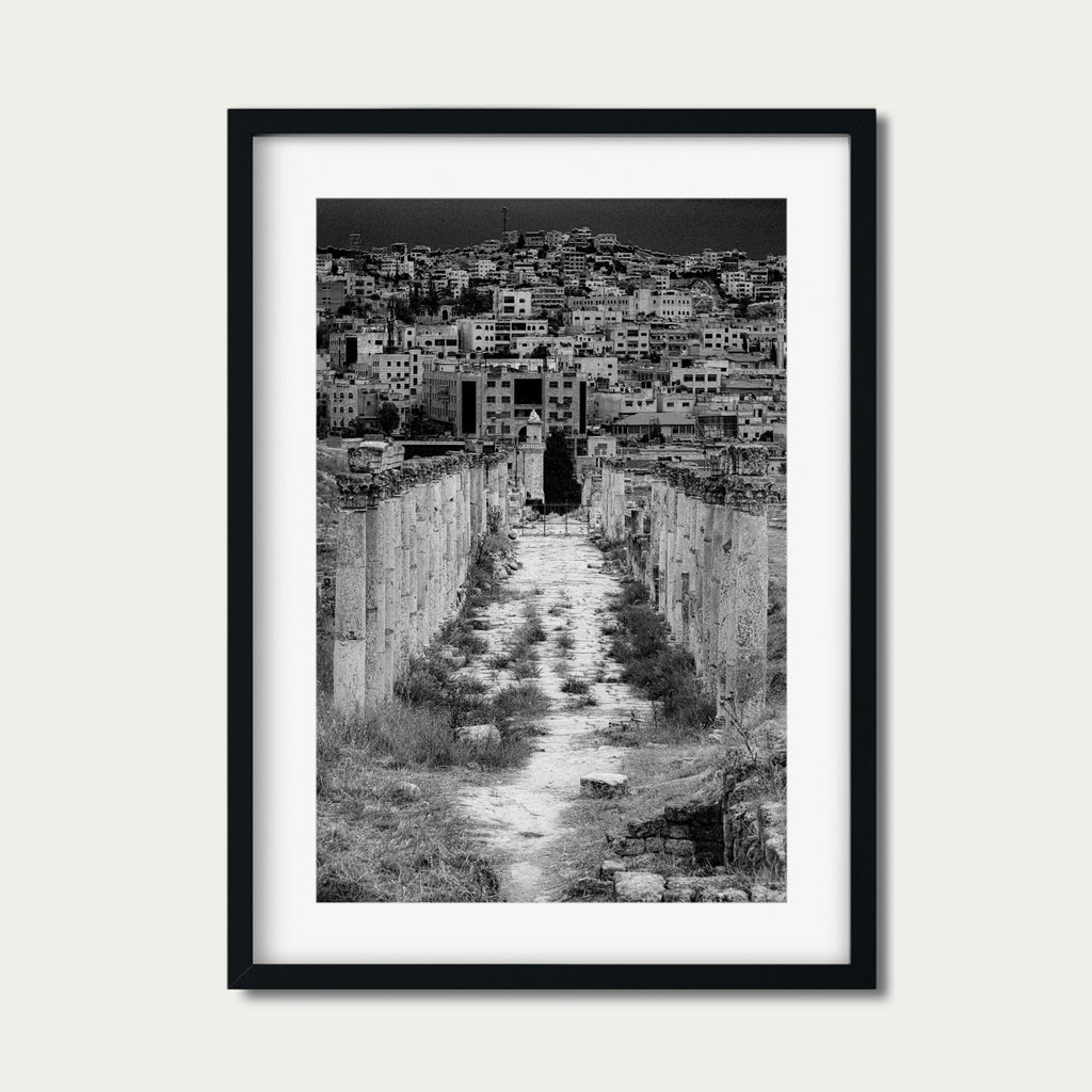 Ruins and Rising – Ancient Roman Columns in Jerash, Jordan | Black and White Fine Art Photography