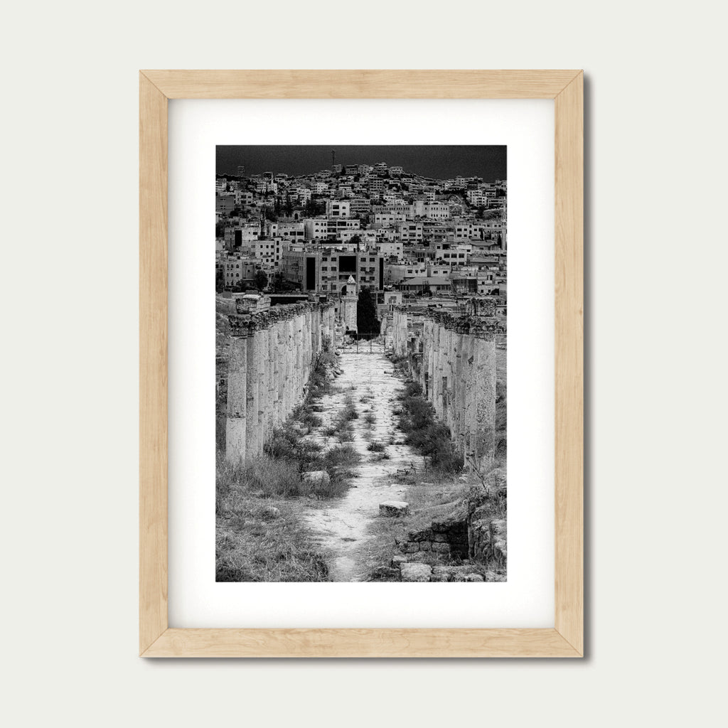 Ruins and Rising – Ancient Roman Columns in Jerash, Jordan | Black and White Fine Art Photography