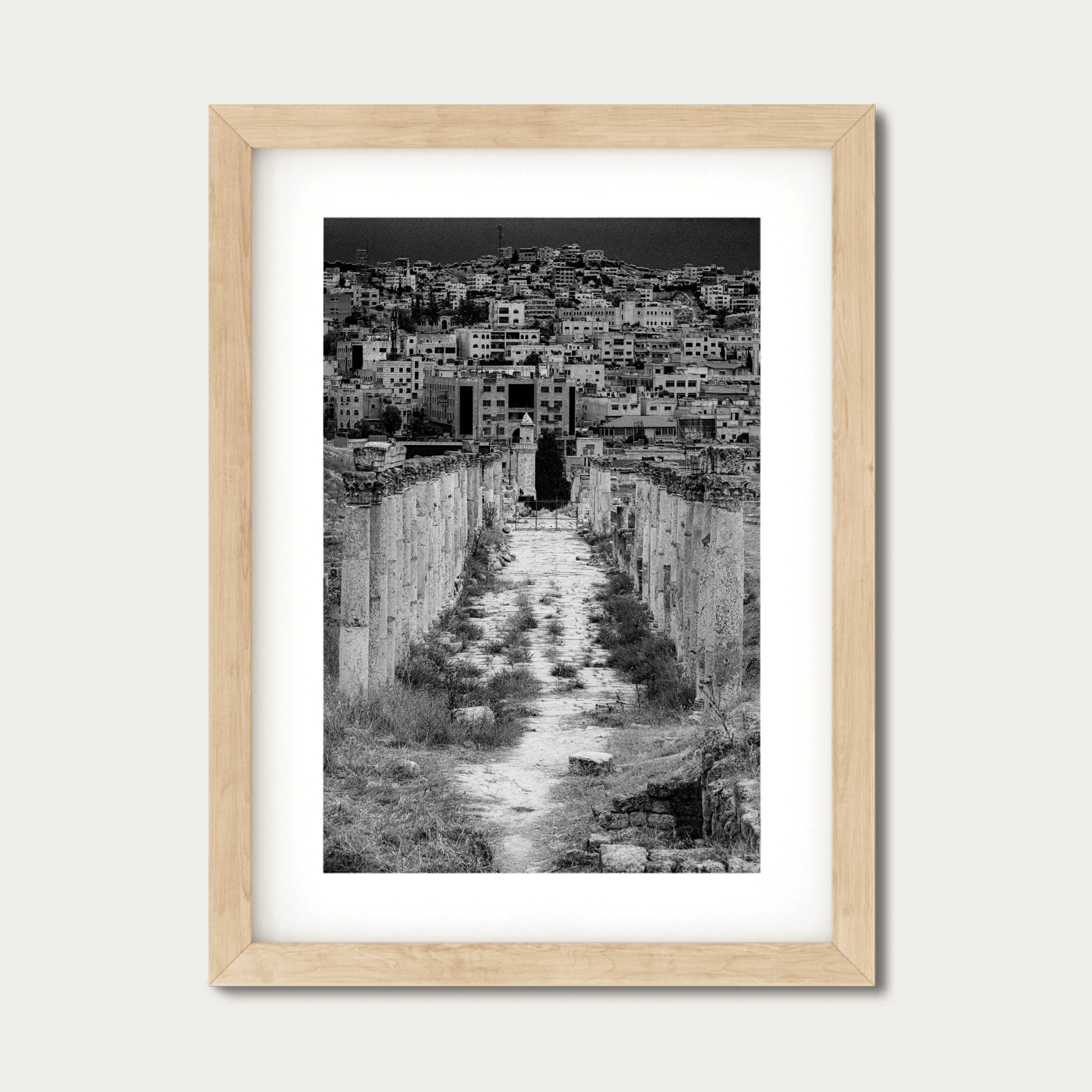 Ruins and Rising – Ancient Roman Columns in Jerash, Jordan | Black and White Fine Art Photography