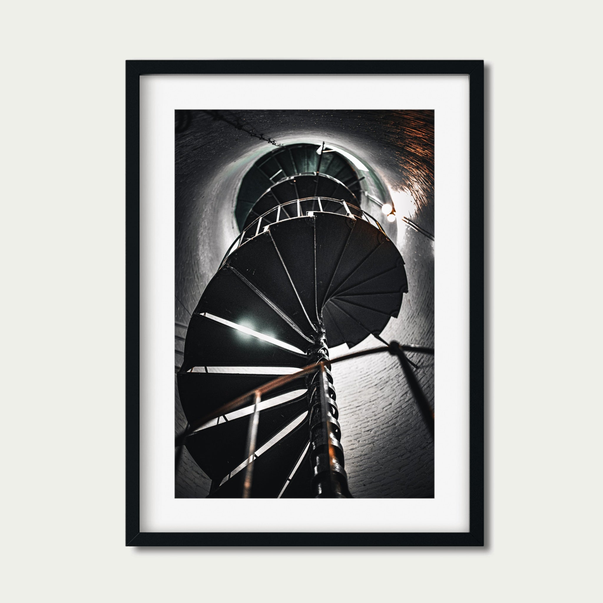 Spiral Ascent – Lighthouse Staircase Photography Print