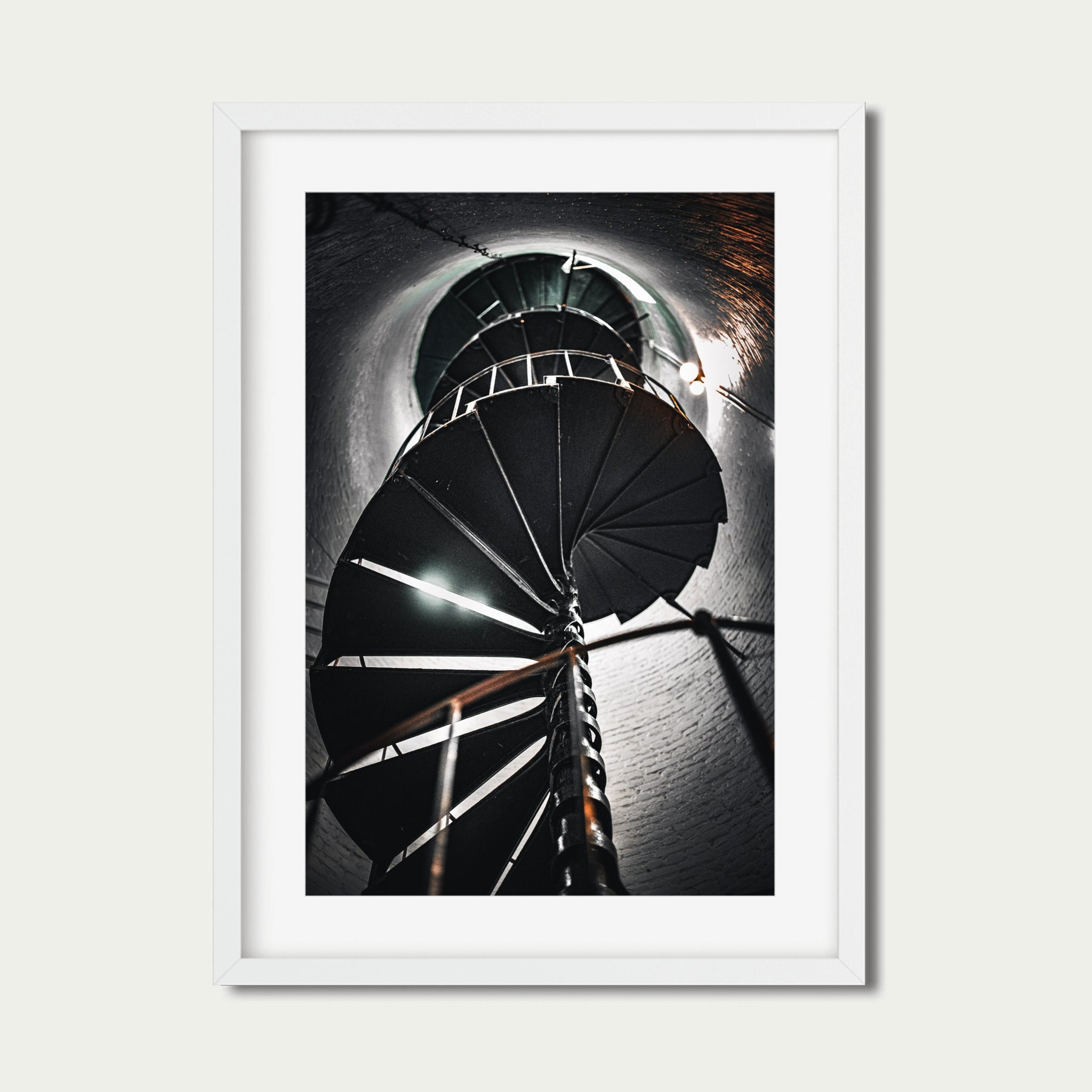 Spiral Ascent – Lighthouse Staircase Photography Print