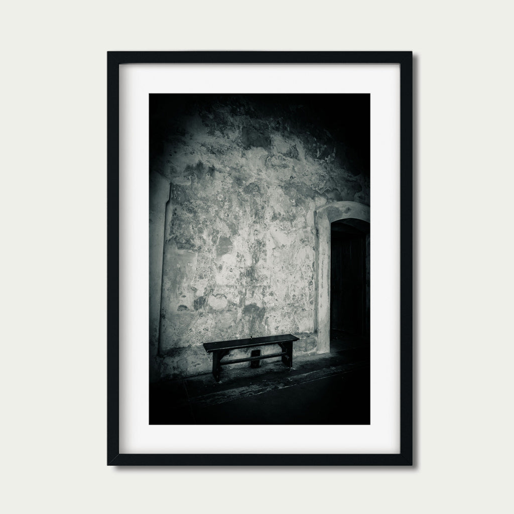Time Out – Minimalist Black and White Wall Art | Solitude Bench Photography Print
