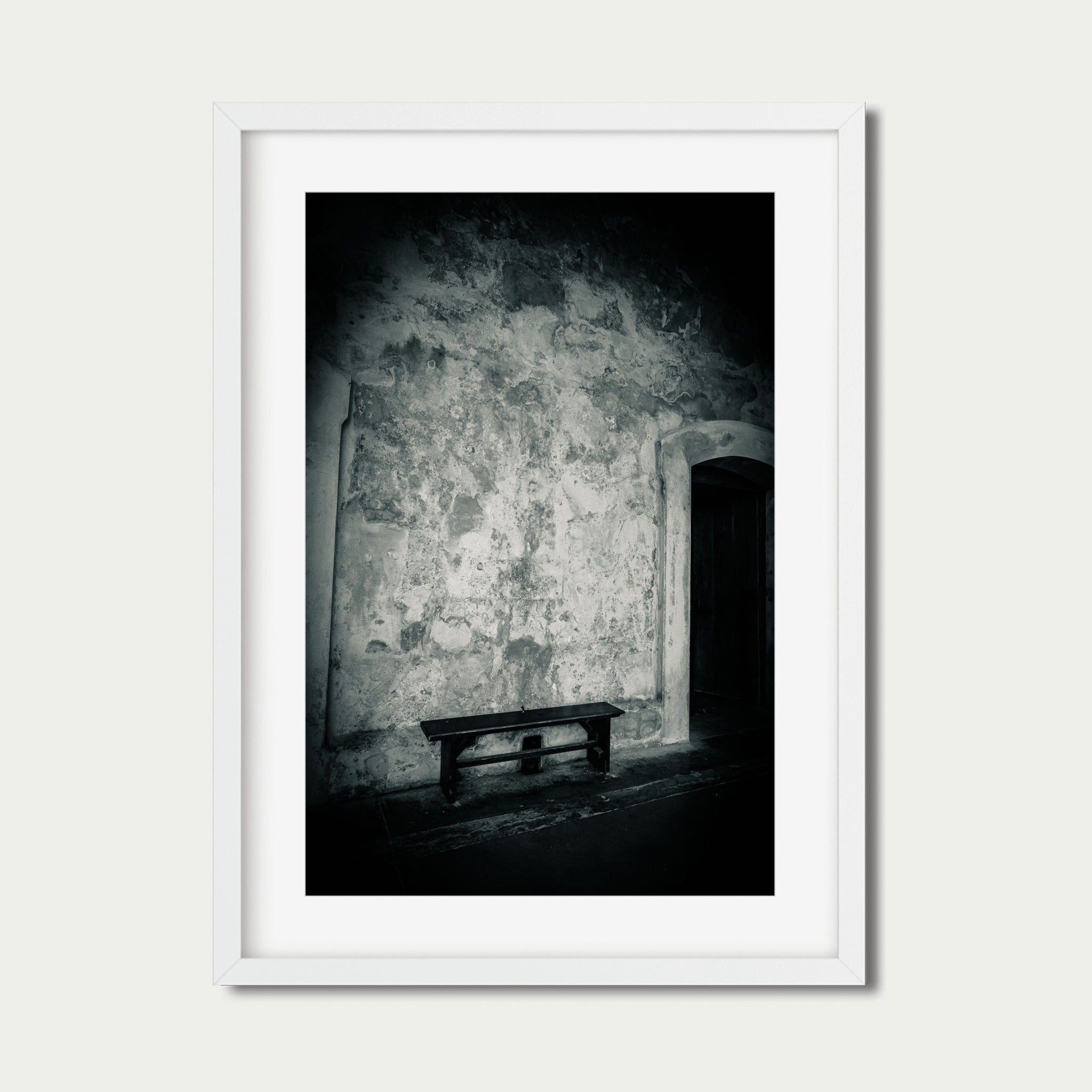 Time Out – Minimalist Black and White Wall Art | Solitude Bench Photography Print