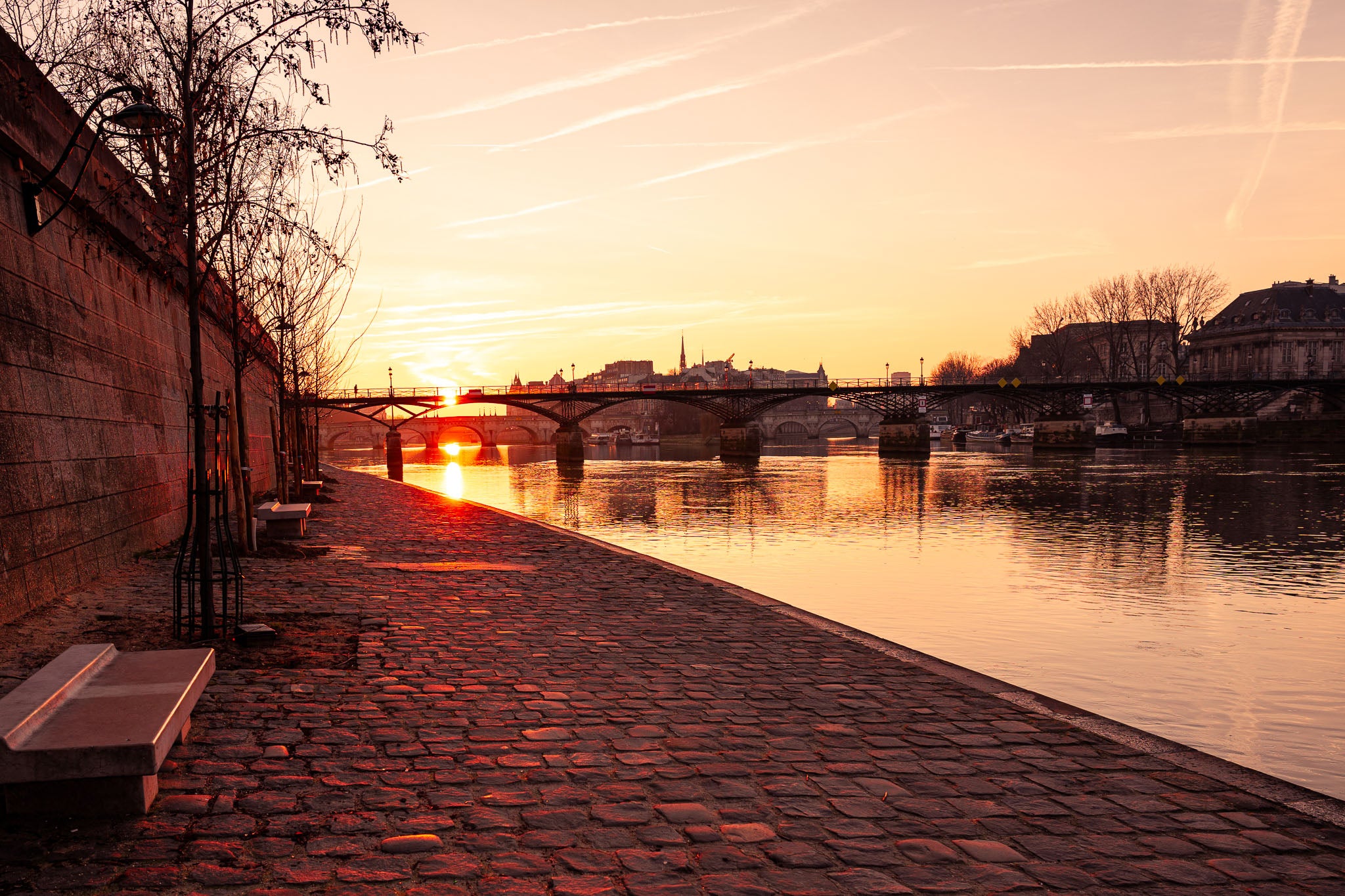 Paris Sunrise on the Seine | Fine Art Photography Print of Pont des Arts at Dawn