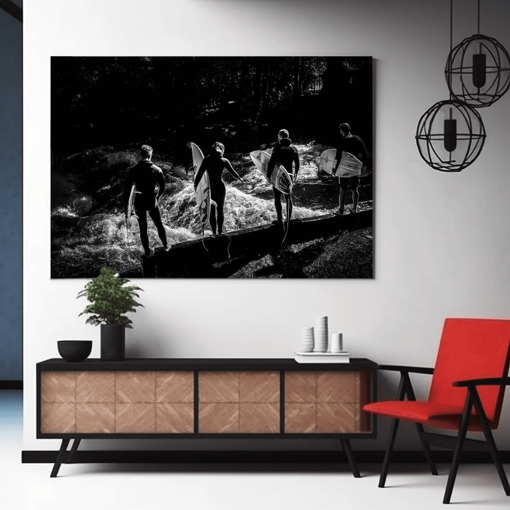 The Wait Before the Wave – Eisbach Surf Photography Print | Munich Adventure Wall Art