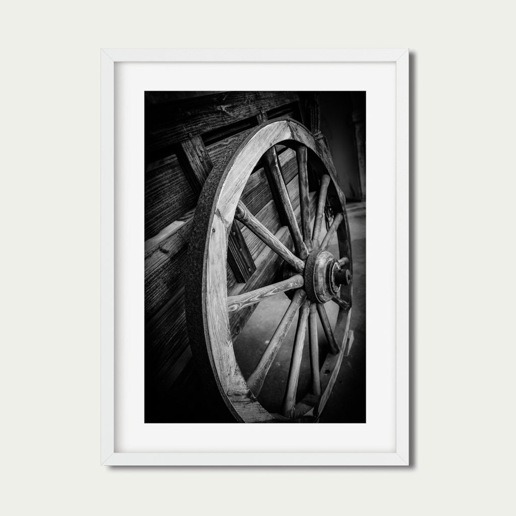 Wheel of Time – Rustic Wagon Wheel Photography Print | Vintage Americana Wall Art